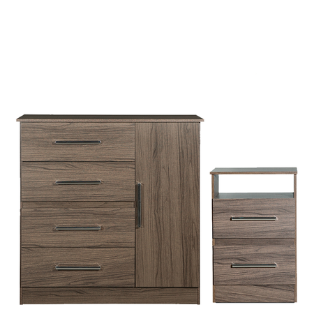 Mesa de luz y Comoda Cajonera Combo Infantil Reforzado Melamina Maximo fortaleza Dakota