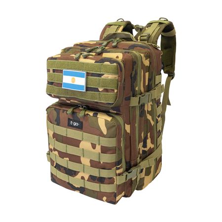 Mochila Táctica Militar Asalto Cordura Reforzada Rígida Color Verde Claro Diseño de la tela Camuflado