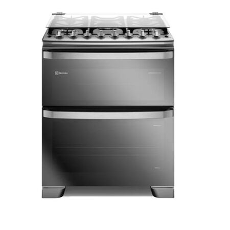 Cocina A Gas Inoxidable 76 Cm-5 H.-Doble Horno Electrolux F5edm