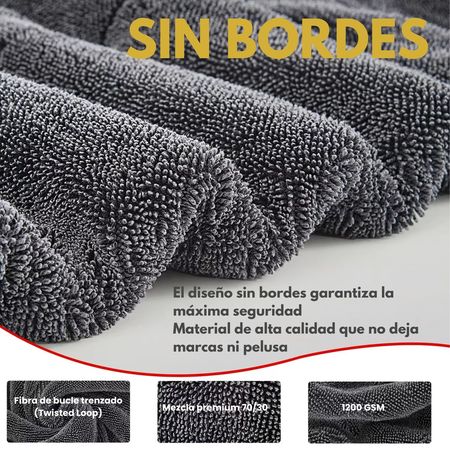 Paño Secado Microfibra 1200 Gsm Twisted S/borde 40x60 Detail