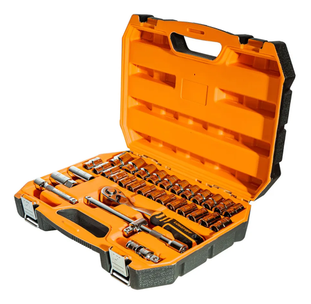 Juego De Bocallaves 32 Piezas 1/2'' Lusqtoff L5724 Estriadas Naranja