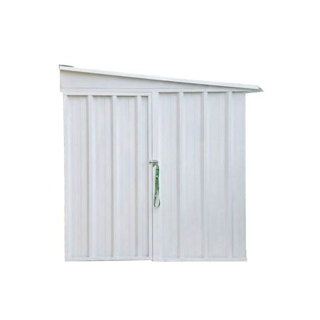 Armario Deposito Galpon de jardin Casi 2x2x2 Techo 1 agua Blanco DON ACERO 