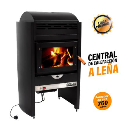 Estufa A Leña De Pie Con Forzador Forza 15000 Kc F-500 Central