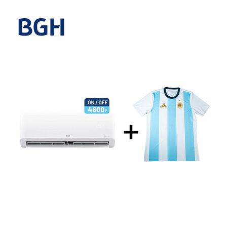 Combo Aire Acondicionado Split Frío/Calor BGH 4644F BS54WCDW + Camiseta BGH adidas Talle L