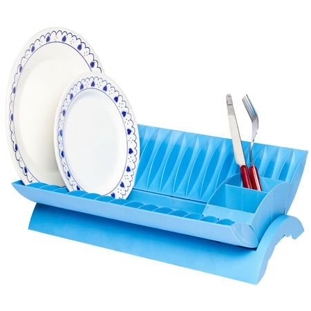 Escurridor De Platos Base Azul C Porta Cubiertos - Nc