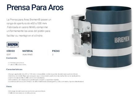 Prensa de Aros de Cinta Bremen Crichet 53 a 130 Milímetros