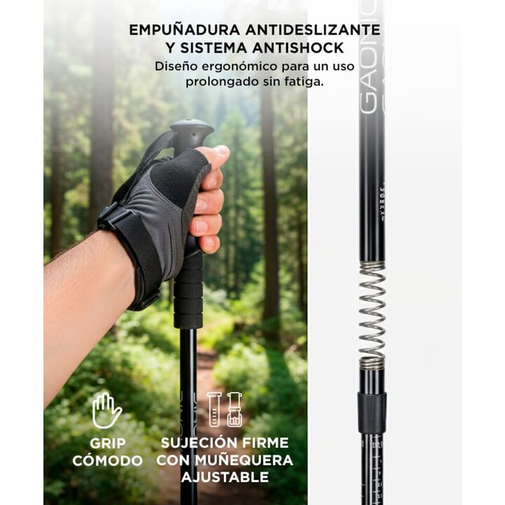 Kit de Bastones Gadnic Para Trekking Senderismo Antishock - Vista 4