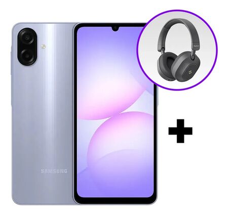 Combo Celular Samsung A07 64/4GB Light Violet + Auriculares Havit H668BT