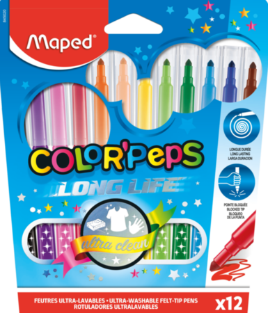 Plumones Maped Long Life Caja 12 Uni