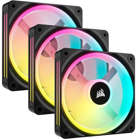 Fan Cooler Corsair iCUE LINK QX120 RGB 120mm Magnetic Dome Black Pack x3