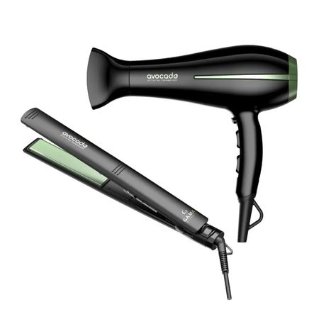 Set Secador Y Planchita De Pelo Gama Avocado Ceramic Ion