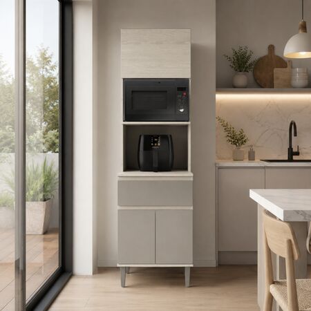 Mueble Porta Microondas Alacena De Cocina Polar|gris C. Tables