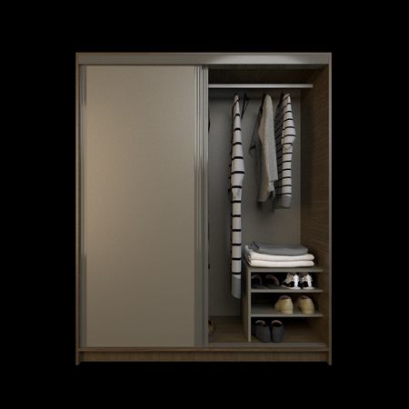 Placard Corredizo 1,50 2 Cajones Nogal Gris