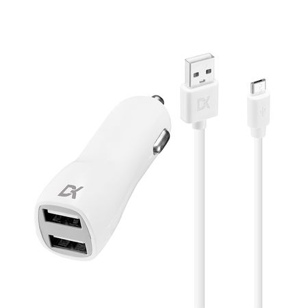 Kit Cargador De Auto Dekkin Con Cable Micro Usb Acc-Ki-054