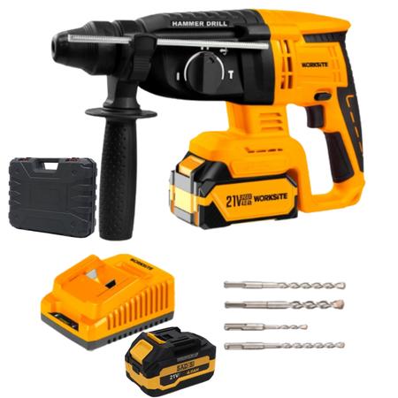 Rotomartillo Inalámbrico 21v Worksite Brushless 26mm 2.2j