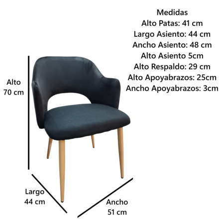 Sillon Tapizado Quality Plastic Panda Color Negro