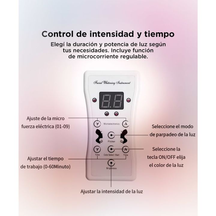 Mascara Facial Led Gadnic LT3.0 Terapia Acné Rejuvenecimiento - Vista 4