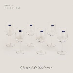 SET X12 COPAS DE CRISTAL DE BOHEMIA TORI 600 ML
