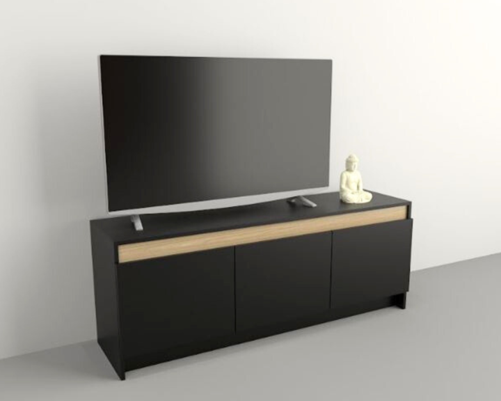 Mesa Tv Linea Home 2 Est 3 Ptas 1151 Negro/Olmo Tables - Vista 4