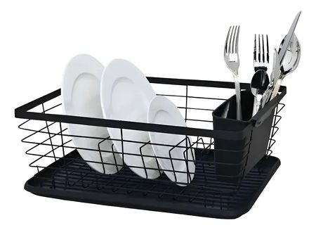 Secaplatos Escurridor  Cool Bazar Cuadrado Negro A1248
