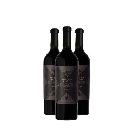 Vino Tinto Mosquita Muerta Black Malbec Caja x 3