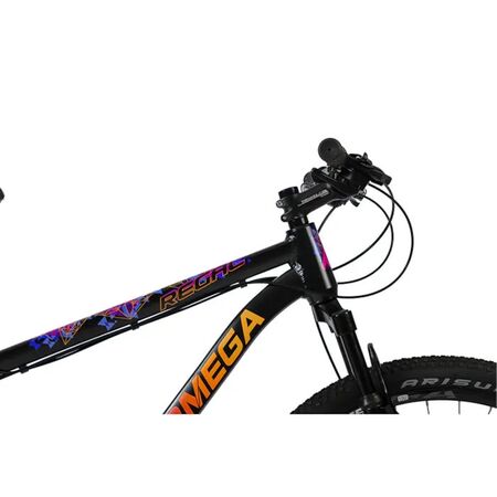 Bicicleta Mountain Bike Topmega Regal R29 Aluminio 21v Negra/Fucsia/Naranja Talle M