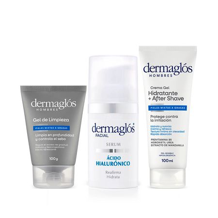 Set After Shave + Gel De Limpieza + Serum Dermaglos Hombre