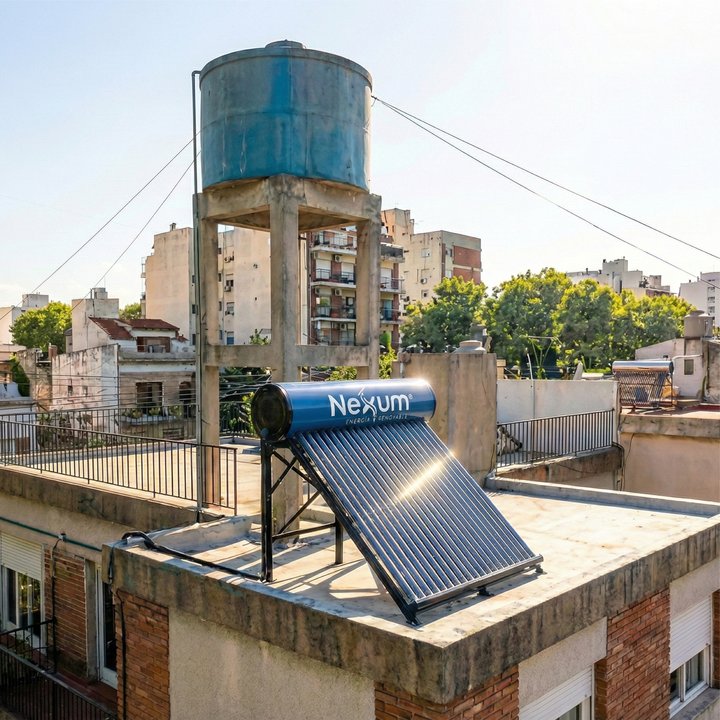 Termotanque Solar Nexum Termosifónico 100 Litros Acero Inoxidable con Soporte - Vista 2