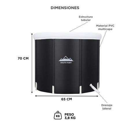 Bañera Portátil De Hielo Gadnic Para Crioterapia Con Termómetro