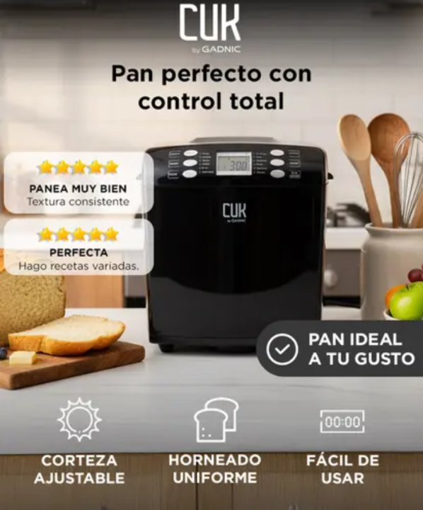 Maquina de Pan Gadnic Programable hasta 1Kg - Blanco - Vista 2