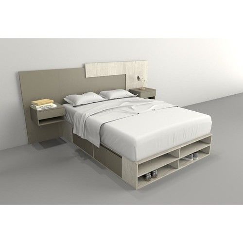 Box de Cama DS Home 1,60 m 4 Cajones 1 Puerta Nevado Gris 203x33x162 cm - Vista 3