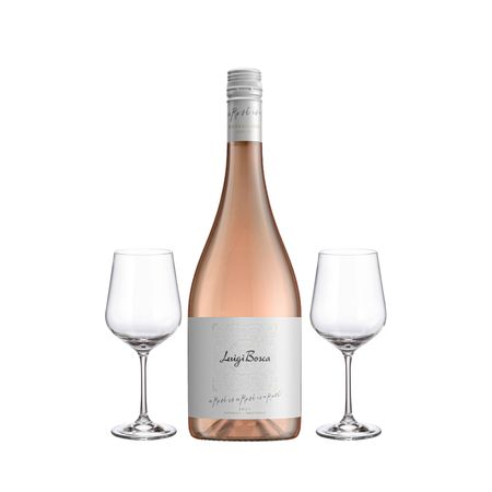 Set Vino Rosado Luigi Bosca Rose y 2 Copas Con Estuche