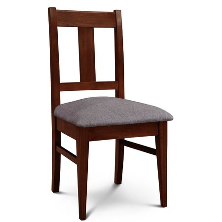 Silla de Comedor Euro lustre Caoba Tapizado Shot Stone Espacity