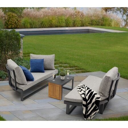 Camastro de Jardn Bloom 3 en 1 de Aluminio y Madera Acacia