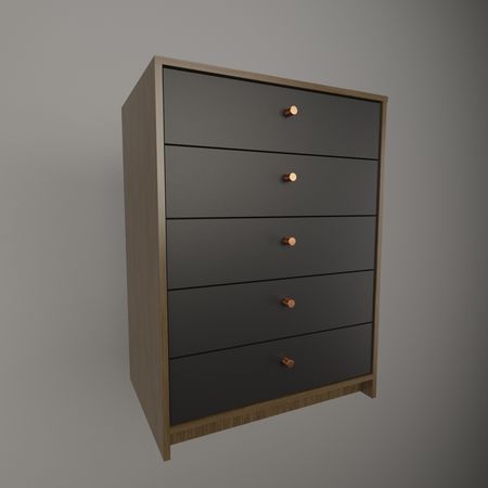 Chifonier 0,64m 5 Cajones Nogal L. Negro M. Tables