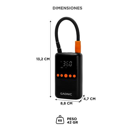 Inflador Inalámbrico Gadnic 12V 4000mAh Compacto