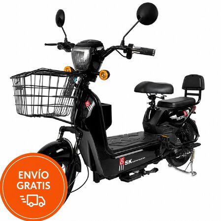 Bicicleta Electrica SK8 Autonomía 45 km Color Negro