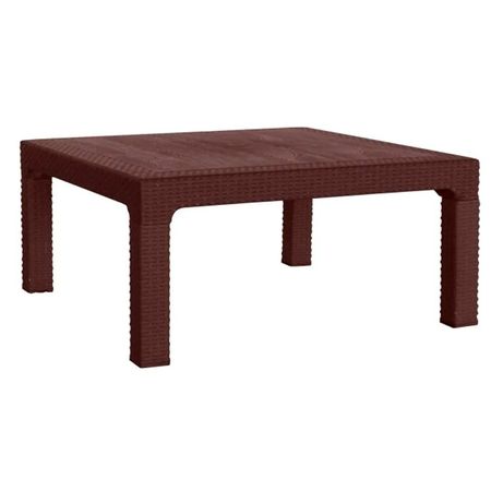 Mesa Plastica Laury Nepal Ratona Simil Ratan Chocolate 90cm