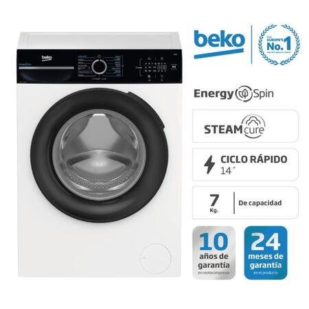 Lavarropas Beko Inverter 7kg Carga Frontal 1200 Rpm Blanco