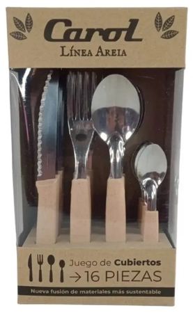 Juego De Cubiertos 16 Piezas Carol Areia Damasco ( 31116-ARD)