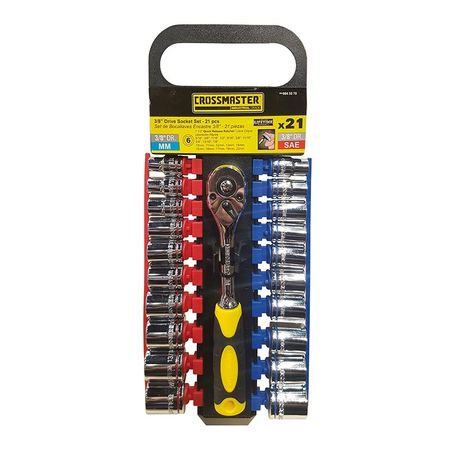 Set Bocallave Hexagonales 21Pcs-Metri|Pulg-3/8 Crossmaster