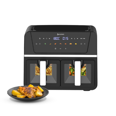Freidora airfryer digital doble ventana 9 lt Suono