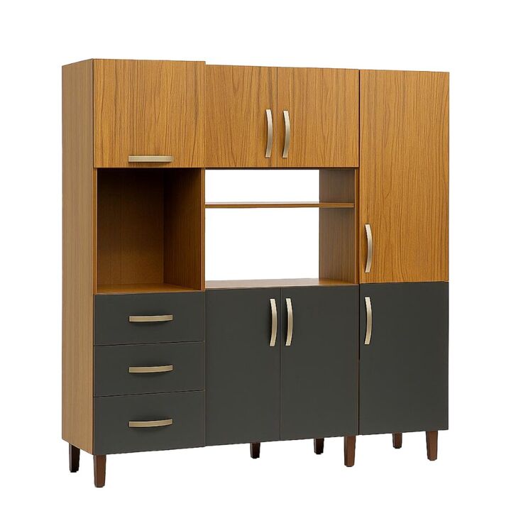 Despensero Organizador de Cocina Kit de 7 puertas y 3 cajones Grafito Teca Maximo Acapulco - Vista 4