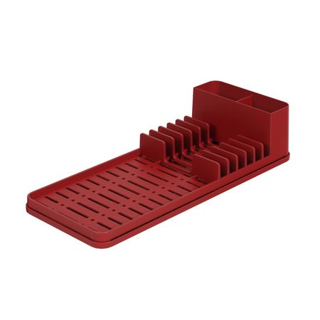 Escurridor De Platos De Plastico C/ Bandeja Single Rojo Bold Brinox ( 17013/3465)