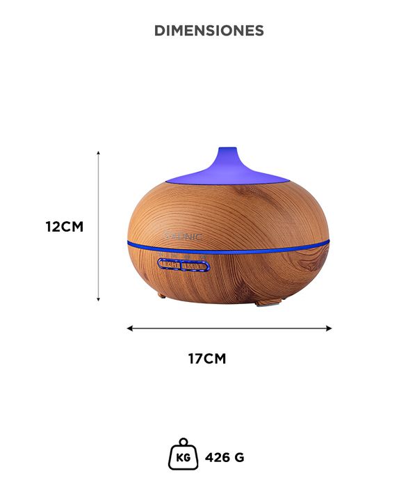 Difusor Gadnic Plus Humidificador Ultrasónico 300ml 20hs 7 Colores - Vista 6