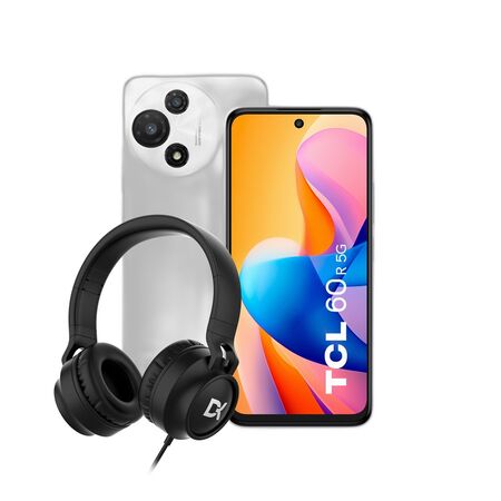 Combo TCL 60R 5G 4+128GB Pure White + Auricular Vincha Dekkin USB-C