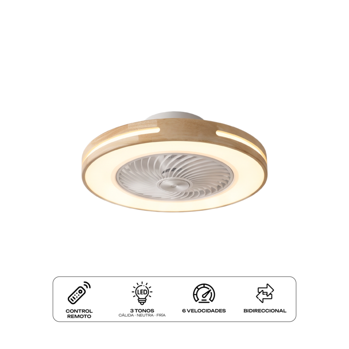 Ventilador Techo Luz Led Zego Juno Control Remoto Premium - Vista 1