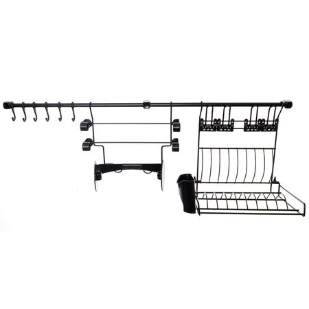 Escurridor Platos Vasos Colgante Soporte para rollos y ganchos metal Metaltru 