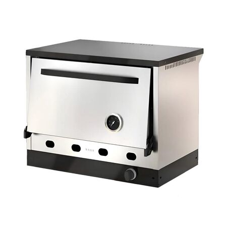 HORNO PASTELERO PIZZERO SEMI INDUSTRIAL SAHO KUMA 6 MOLDES GAS ENVASADO ACERO INOX