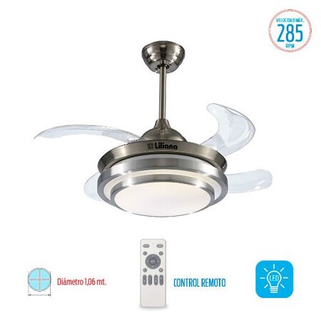 VENTILADOR DE TECHO LILIANA VTHA604 ASPAS RETRÁCTILES